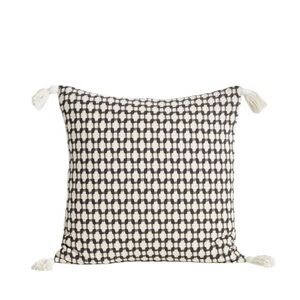 Crate & Barrel Tahona Obsidian‎ Textured Tassels Pillow Cover Sham 23" x 23"